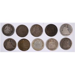 (10) SEATED DIMES (39, 40, 41, 42, 43, 45, 48, 51, 53, 57)