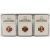 Image 1 : ( 3 ) 1973-S LINCOLN CENTS, NGC MS-66 RED RARE! NGC PRICE GUIDE=$325.00 EACH!