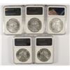 Image 2 : DEALER WHOLESALE LOT OF ( 5 ) 2003 AMERICAN SILVER EAGLES, NGC MS-69!
