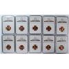 Image 1 : LOT OF (10) 1940 LINCOLN CENTS NGC MS 66 RD