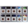 Image 2 : LOT OF (10) 1940 LINCOLN CENTS NGC MS 66 RD