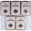 Image 1 : (5) 1949-S LINCOLN CENTS, NGC MS-66 RD