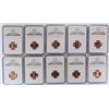 Image 1 : LOT OF (10) 1957-D LINCOLN CENTS NGC MS-66 RD