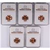 Image 1 : LOT OF ( 5 )1959-D LINCOLN CENTS, NGC MS-66 RED,