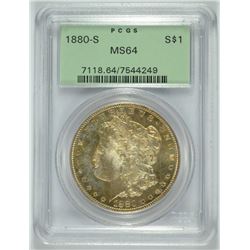 1880-S MORGAN DOLLAR PCGS MS-64 OLD GREEN HOLDER
