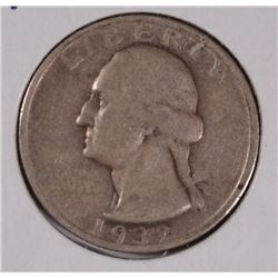 1932-S WASHINGTON QUARTER FINE KEY COIN!