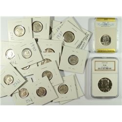 MISC COINS: LIBERTY NICKEL LAST DIGIT IN DATE SCRATCHED OFF; 1943 QUARTER BU,
