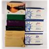 Image 1 : 10- US MINT PROOF SETS (56,60,64,77,84,97,00,04,08,14)