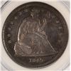 Image 1 : 1845 SEATED DOLLAR, AU-55  ORIGINAL COLORS! RARE!!