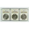 Image 1 : 1983 P,D&S OLYMPIC COMMEMORATIVE SILVER DOLLARS, ALL NGC MS-69