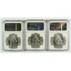 Image 2 : 1983 P,D&S OLYMPIC COMMEMORATIVE SILVER DOLLARS, ALL NGC MS-69