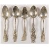 Image 1 : LOT OF ( 5 ) STERLING COLLECTOR SPOONS  3.4  TROY Oz TOTAL WEIGHT