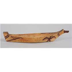 Makah Carved Canoe with Painted Design 15 1/4" L.  Good Condition
