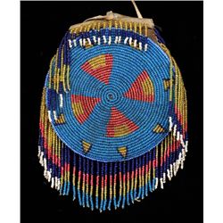 Sioux Beaded Coin Bag with Geometric Design ca. 1900  4 1/2" W.  Good Condition