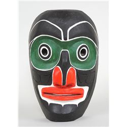 Kwakwaka'wakw Speaker Mask Carved by Peter Moon - Kingcome Inet, B.C. 12" H. 8 3/4" W.  Good Conditi