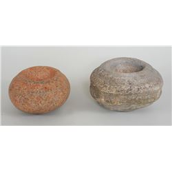 Two Stone Bowl 6 1/2" W. 4 3/4" H. and 5" W. 3 1/2" H. - Phil Thiemer Collection