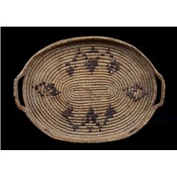 Upper Fraser River Basketry Tray with Handles 18 1/2" L. 14" W.  Good Condition