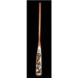 Carved and Painted Paddle with Eagle Design 58" L. 4 3/4" W.  Good Condition