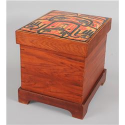 Northwest Coast Design Painted Lidded Box 19" L. 16" W. 17 3/4" H.  Good Condition