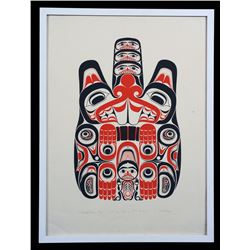 Bill Reid Silkscreen, A Haida Beaver "Tsing" A/P 1982  23 3/4"x 31 1/2"  Good Condition