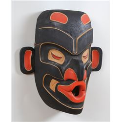 Northwest Coast Dsonoqua Mask Carved by Derald Scoular 23" H. 22 1/2" W.  Good Condition