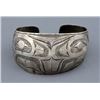 Image 1 : 19TH C. Coin Silver Bracelet with Incised Design Attributed To Haida Artist Tom Price 7" L. 1 3/8" W