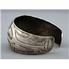 Image 2 : 19TH C. Coin Silver Bracelet with Incised Design Attributed To Haida Artist Tom Price 7" L. 1 3/8" W
