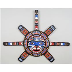 Nuu-chah-nulth Sun Mask Finely Carved by Pat Amos 48" H. 60" W.  Good Condition