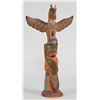 Image 1 : Charlie James Totem Carved with Thunderbird and Shamam Holding a Sculpin - Signed Charlie James "Yak