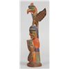 Image 2 : Charlie James Totem Carved with Thunderbird and Shamam Holding a Sculpin - Signed Charlie James "Yak