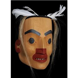 Nuu-chah-nulth Mask of a Shaman Transforming Into Otter Carved by Douglas David 13" 10 1/4" W.  Fine