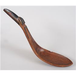 Northwest Coast Potlatch Spoon with Raven Head Handle 15 1/2" L. 3 3/4" W.  Good Condition