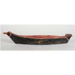 Northwest Coast Carved and Painted Canoe 18 3/4" L. 4 3/8" W.  Good Condition
