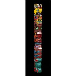 Nuu-chah-nulth Totem Carved with Multiple Figures Attributed To the Williams Family ca. 1950  30" H.