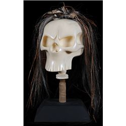 Kwakwaka'wakw Hamatsa Rattle with Horsehair and Copper Earring Signed Bottom of Rattle 22" H. 10" W.