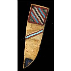 Ojibway Beaded Knife Sheath ca. 1870  Fair Condition