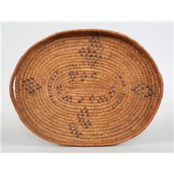 Salish Handled Basketry Tray 16"x 21"  Fair Condition
