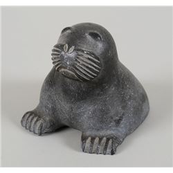 Inuit Seal Bust Carved by Mary Papigatok (1910-1987) Community of Salluit E9-1704  4 1/2" L. 3 5/8" 