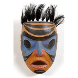 Northwest Coast Portrait Mask 9" H. 6 3/4" W. Base  Good Condition