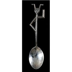 Navajo Silver Spoon with Kachina Handle 3 7/8" L.  Good Condition