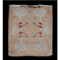 Plateau Corn Husk Bag with Different Geometric Design On Each Side 6"x 6 3/4"  Good Condition