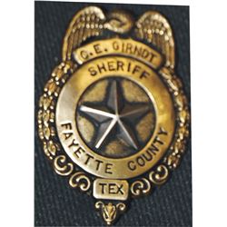 CE Girndt, Fayette TX sheriff badge