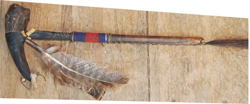 Apache buffalo horn rattle
