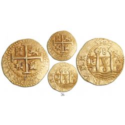 Lima, Peru, cob 8 escudos, 1709M, from the 1715 Fleet, encapsulated NGC AU 58.