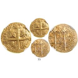 Lima, Peru, cob 4 escudos, 1750R, from the Luz (1752), encapsulated NGC MS 63.