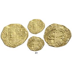 Bogota, Colombia, cob 2 escudos, Philip IV, assayer R to right, mintmark NR to left (ca. 1650).