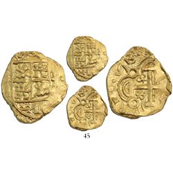 Bogota, Colombia, cob 2 escudos, 1713 (full date, with 3 punched over "backwards" 3), from the 1715