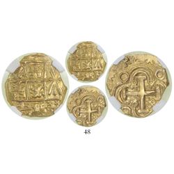 Bogota, Colombia, cob 2 escudos, Charles II posthumous, no assayer, from the 1715 Fleet, encapsulate