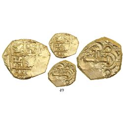 Bogota, Colombia, cob 2 escudos, Charles II posthumous (no assayer), from the 1715 Fleet.