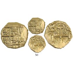 Bogota, Colombia, cob 2 escudos, Charles II posthumous (no assayer), from the 1715 Fleet.